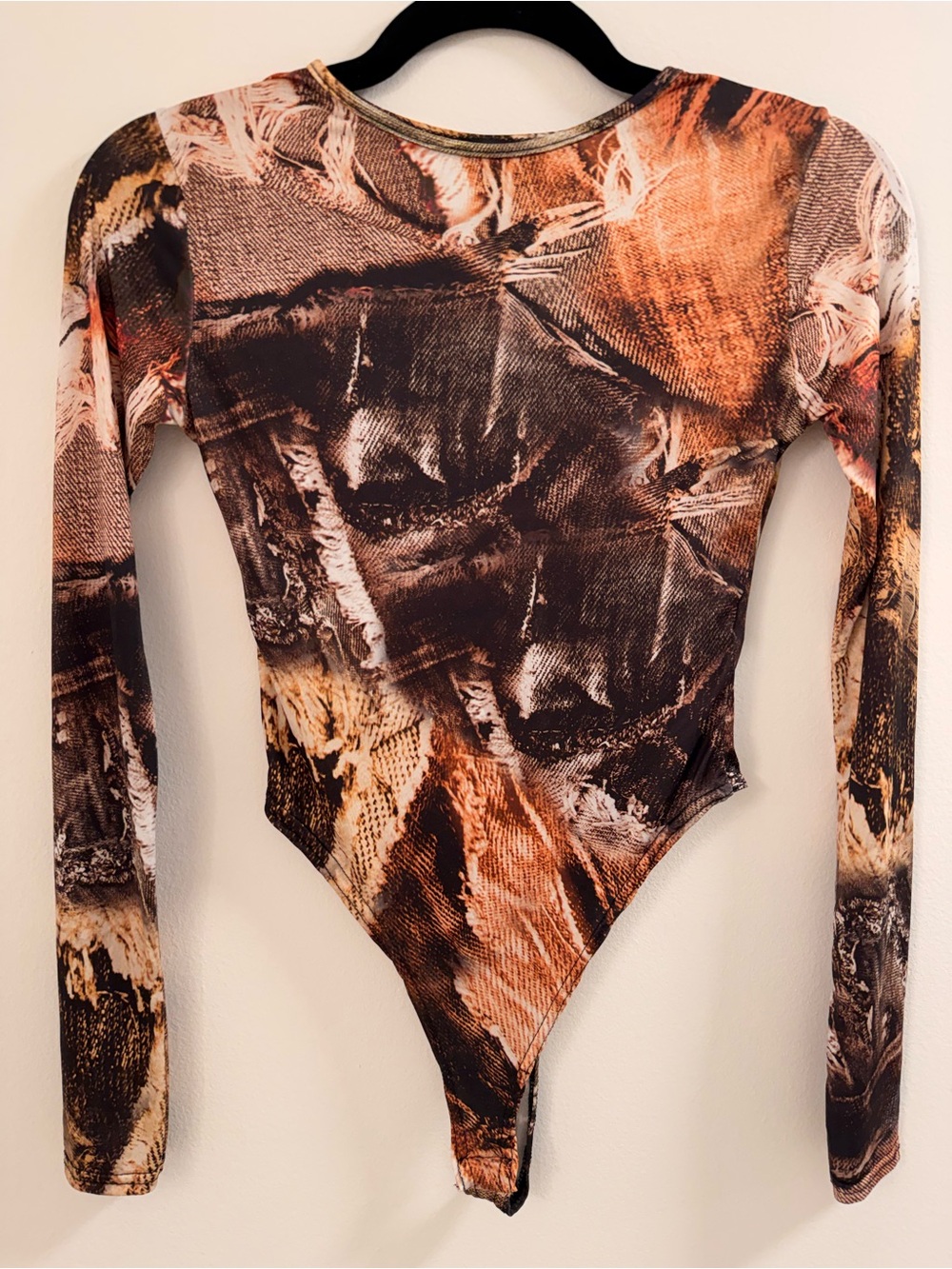 PrettyLittleThing Worn Denim Bodysuit NWT